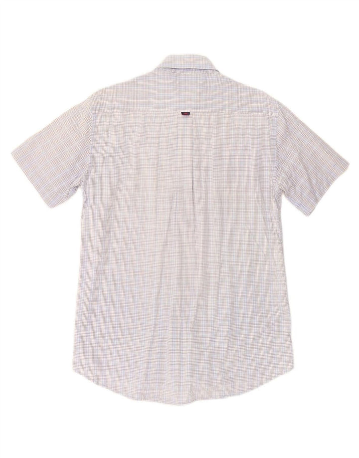 KAPPA Mens Short Sleeve Shirt Medium Blue Check Cotton