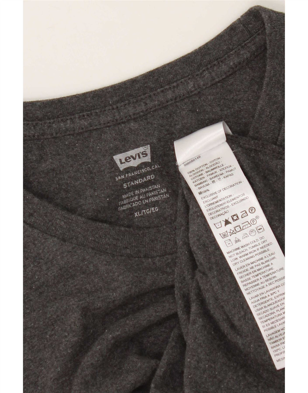 Levi's Mens Standard T-Shirt Top XL Grey Cotton