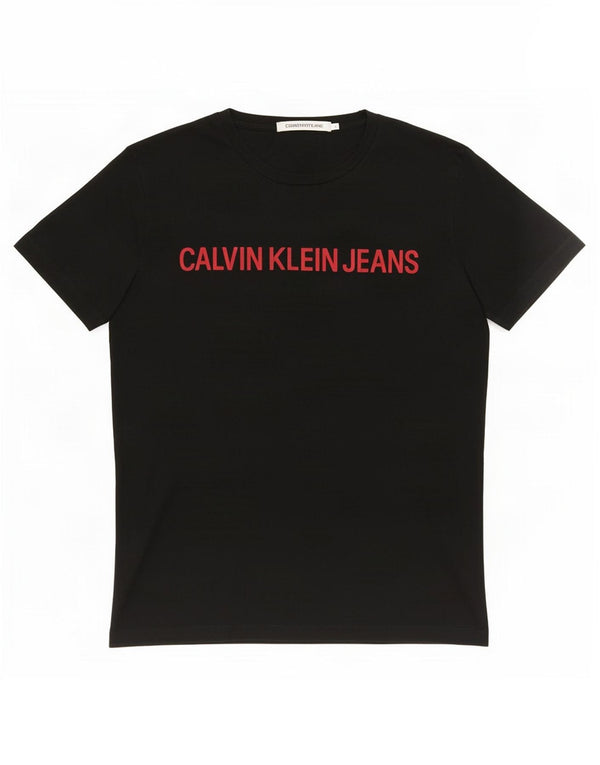 Calvin Klein Mens Graphic T-Shirt Top Large Black Cotton