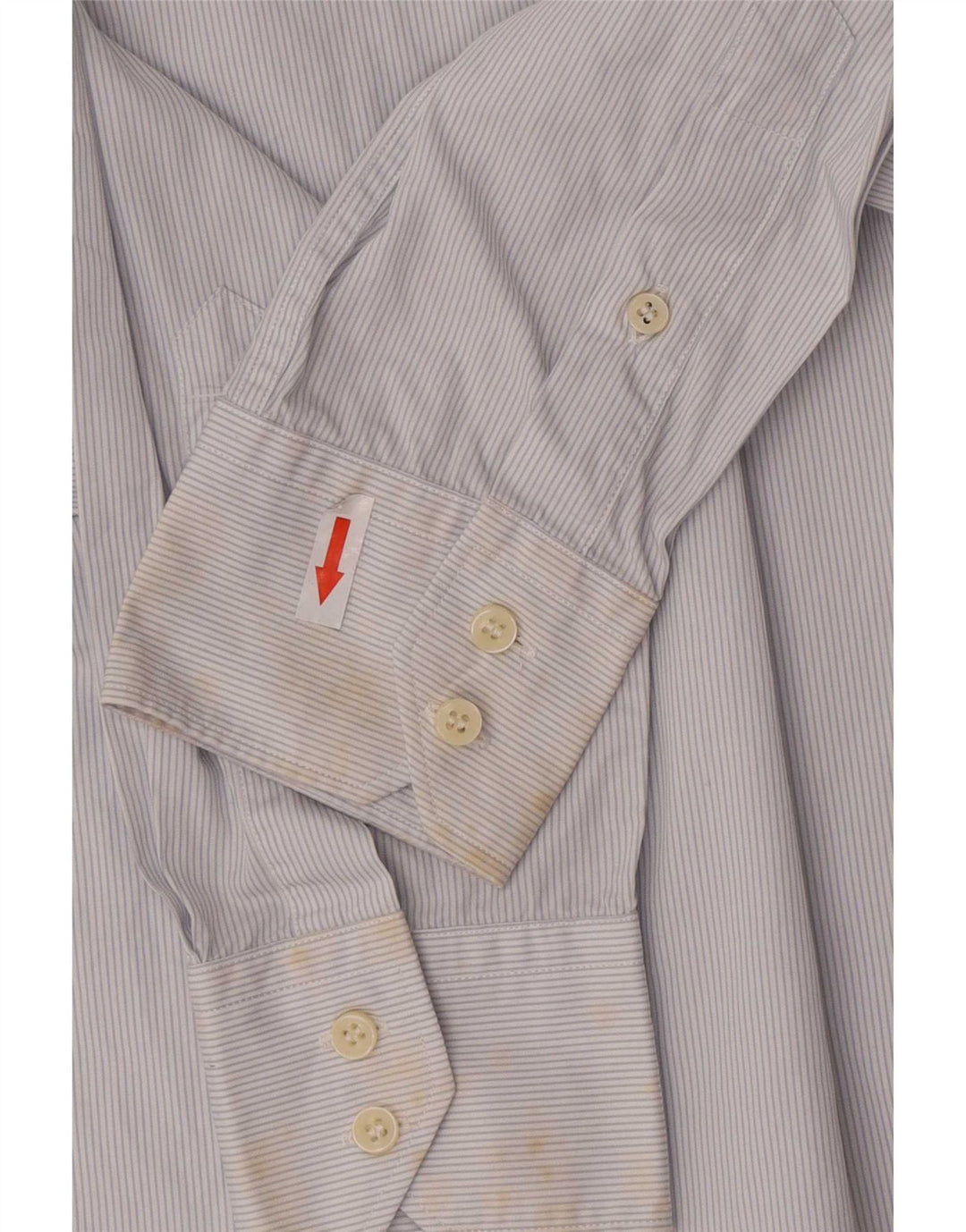 Massimo Dutti Mens Casual Fit Shirt Medium Blue Pinstripe Cotton
