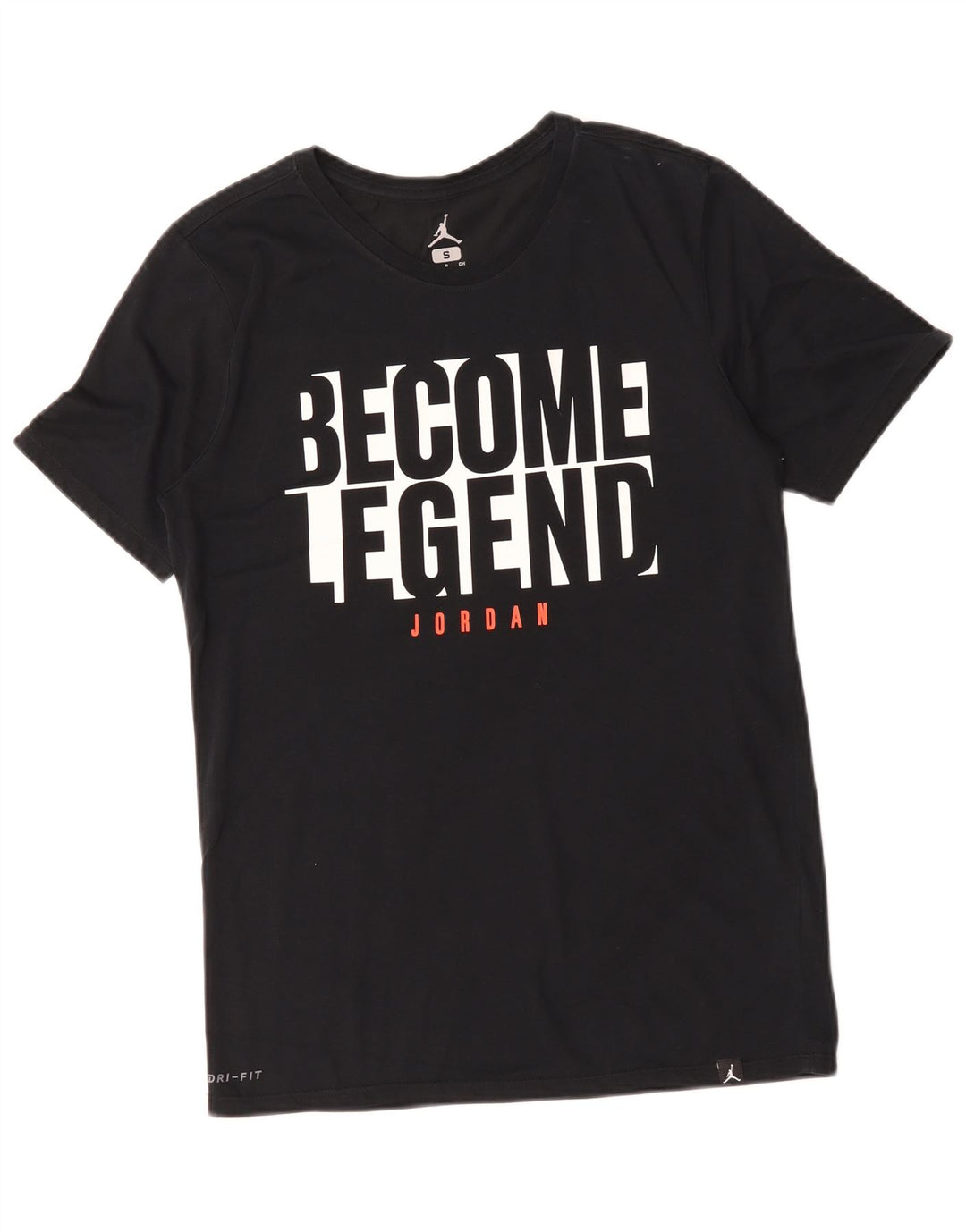 Jordan Mens Dri Fit Graphic T-Shirt Top Small Black Cotton