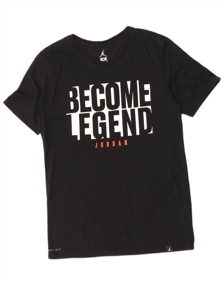 Jordan Mens Dri Fit Graphic T-Shirt Top Small Black Cotton