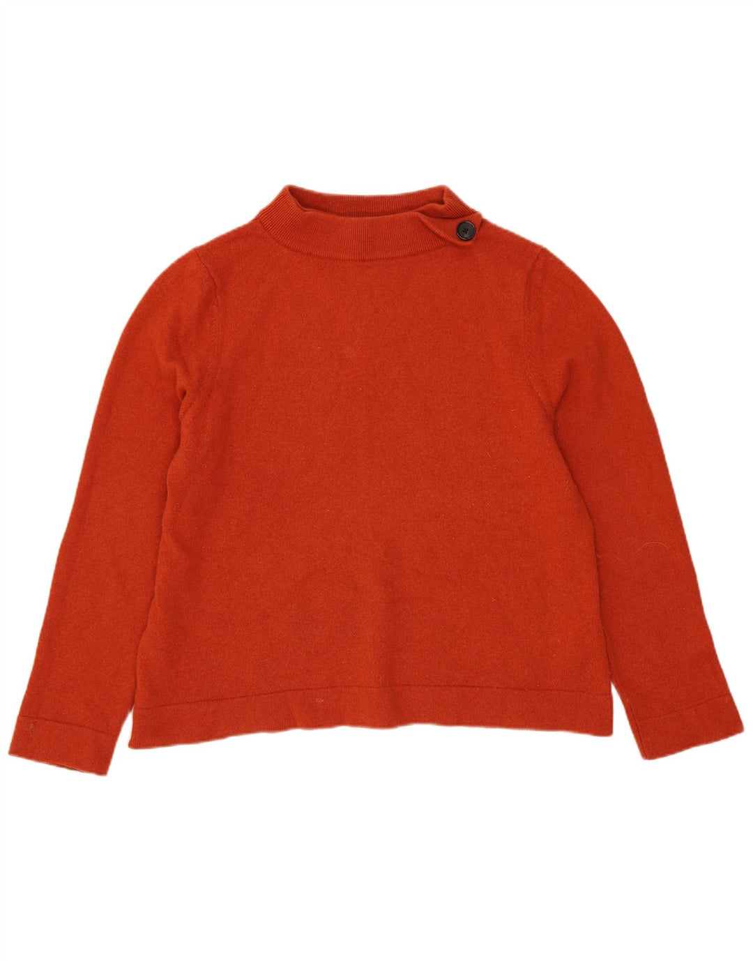 Hobbs Womens Crop Turtle Neck Jumper Sweater UK 16 Large Orange Wool