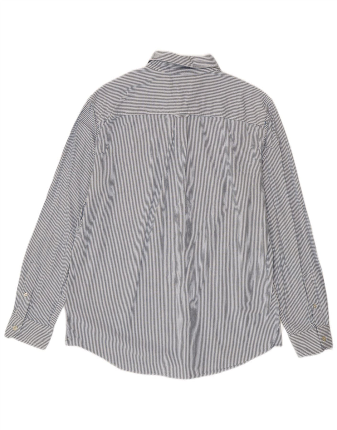 Chaps Mens Shirt Large Blue Pinstripe Cotton
