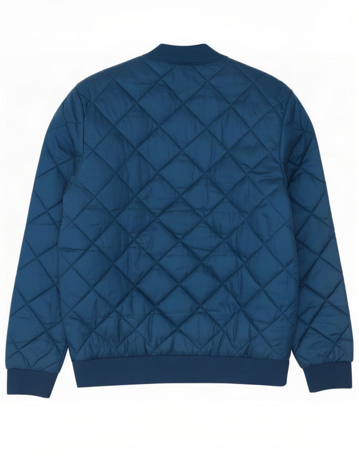 Adidas Mens Quilted Jacket UK 38 Medium Blue Polyester