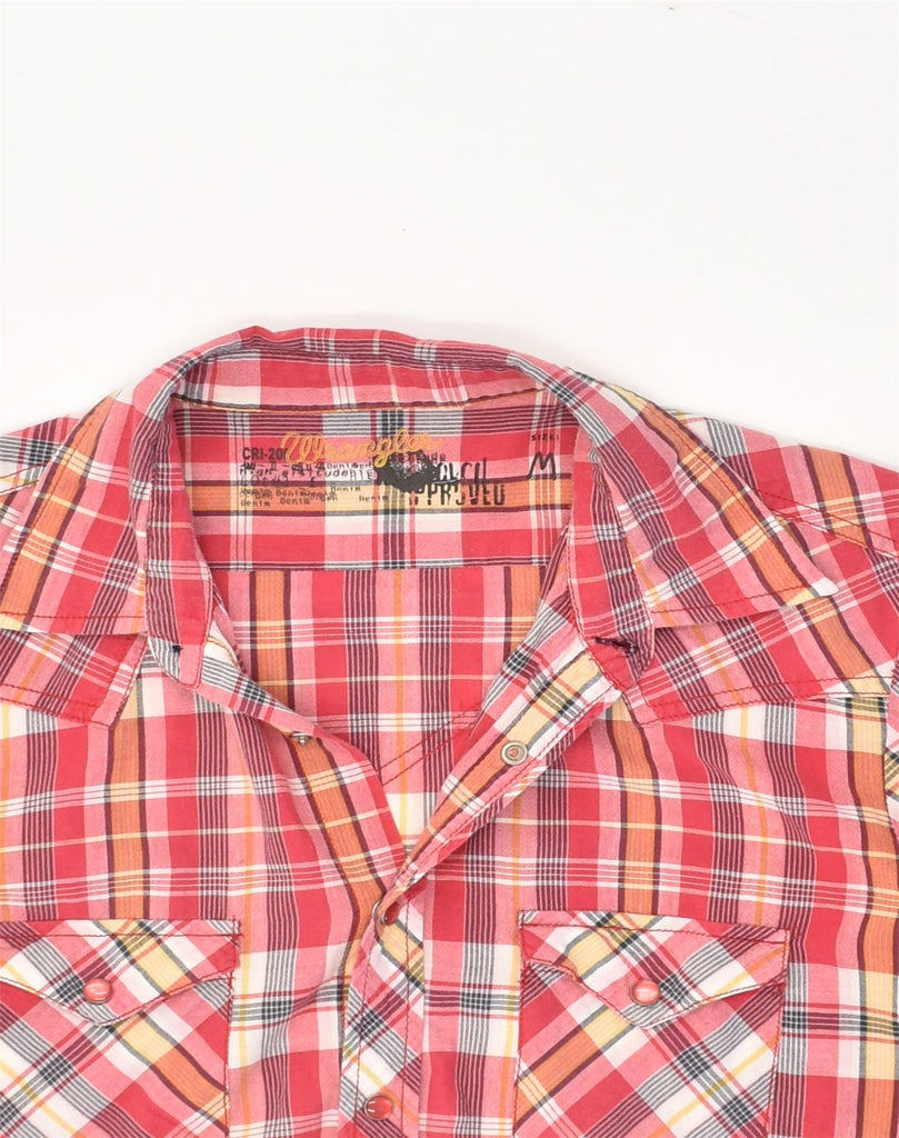 WRANGLER Mens Short Sleeve Shirt Medium Pink Check Cotton | Vintage Wrangler | Thrift | Second-Hand Wrangler | Used Clothing | Messina Hembry 