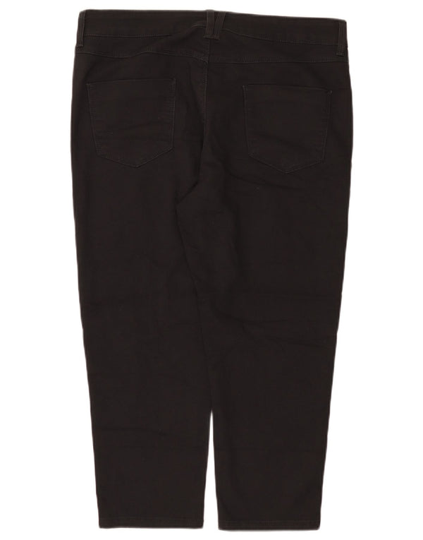 Marks & Spencer Womens Capri Jeans UK 16 Large W36 L22 Black Cotton