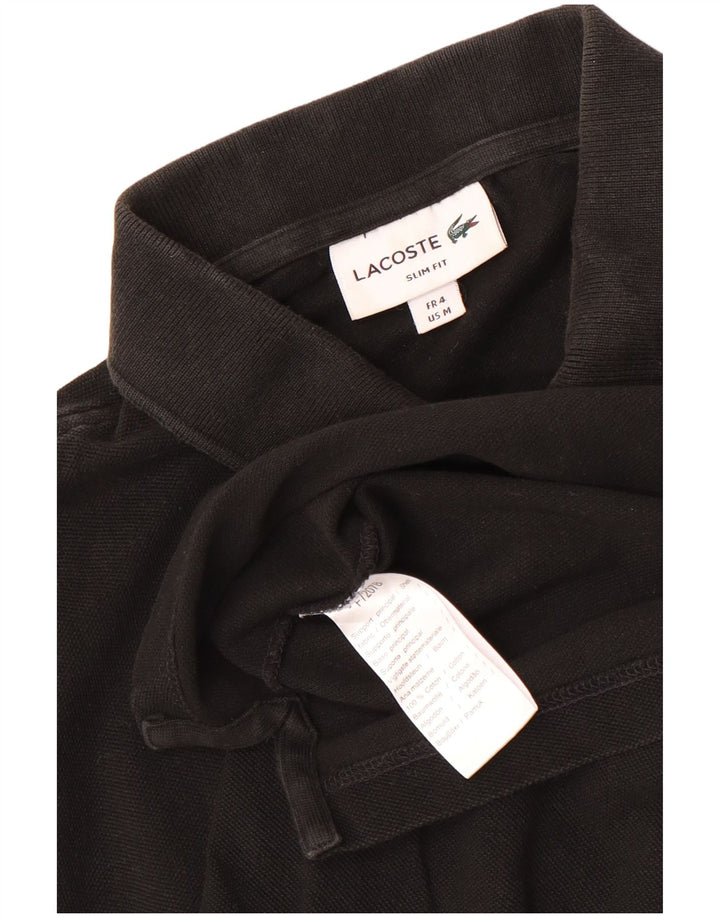 Lacoste Mens Slim Fit Polo Shirt Size 4 Medium Black Cotton