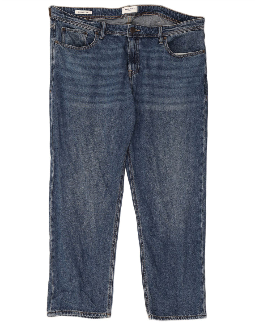Jack & Jones Mens Mike Straight Jeans W40 L30 Blue Cotton