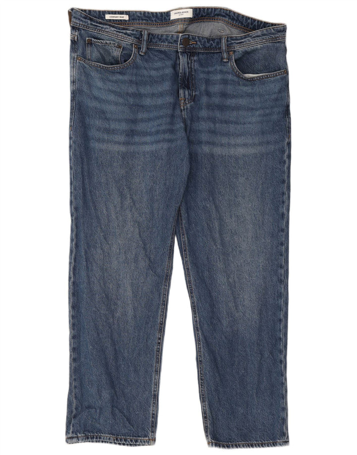 Jack & Jones Mens Mike Straight Jeans W40 L30 Blue Cotton