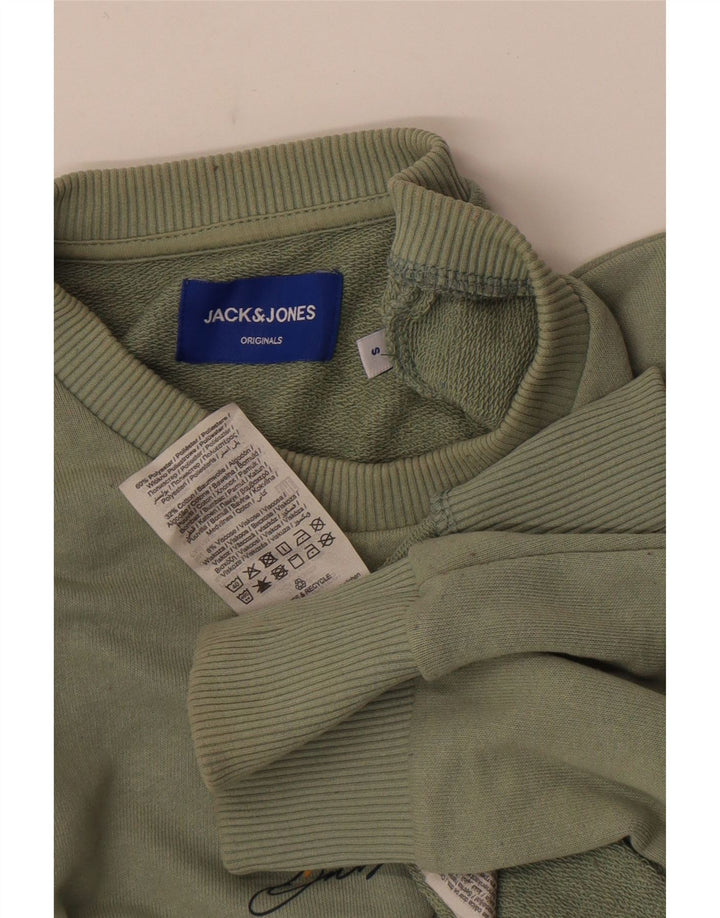 Jack & Jones Mens Graphic Sweatshirt Jumper Small Khaki Polyester
