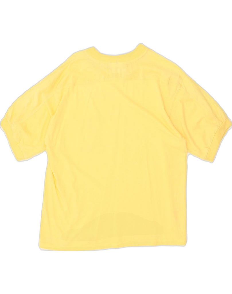 VINTAGE Womens T-Shirt Top IT 48 XL Yellow Cotton | Vintage Vintage | Thrift | Second-Hand Vintage | Used Clothing | Messina Hembry 