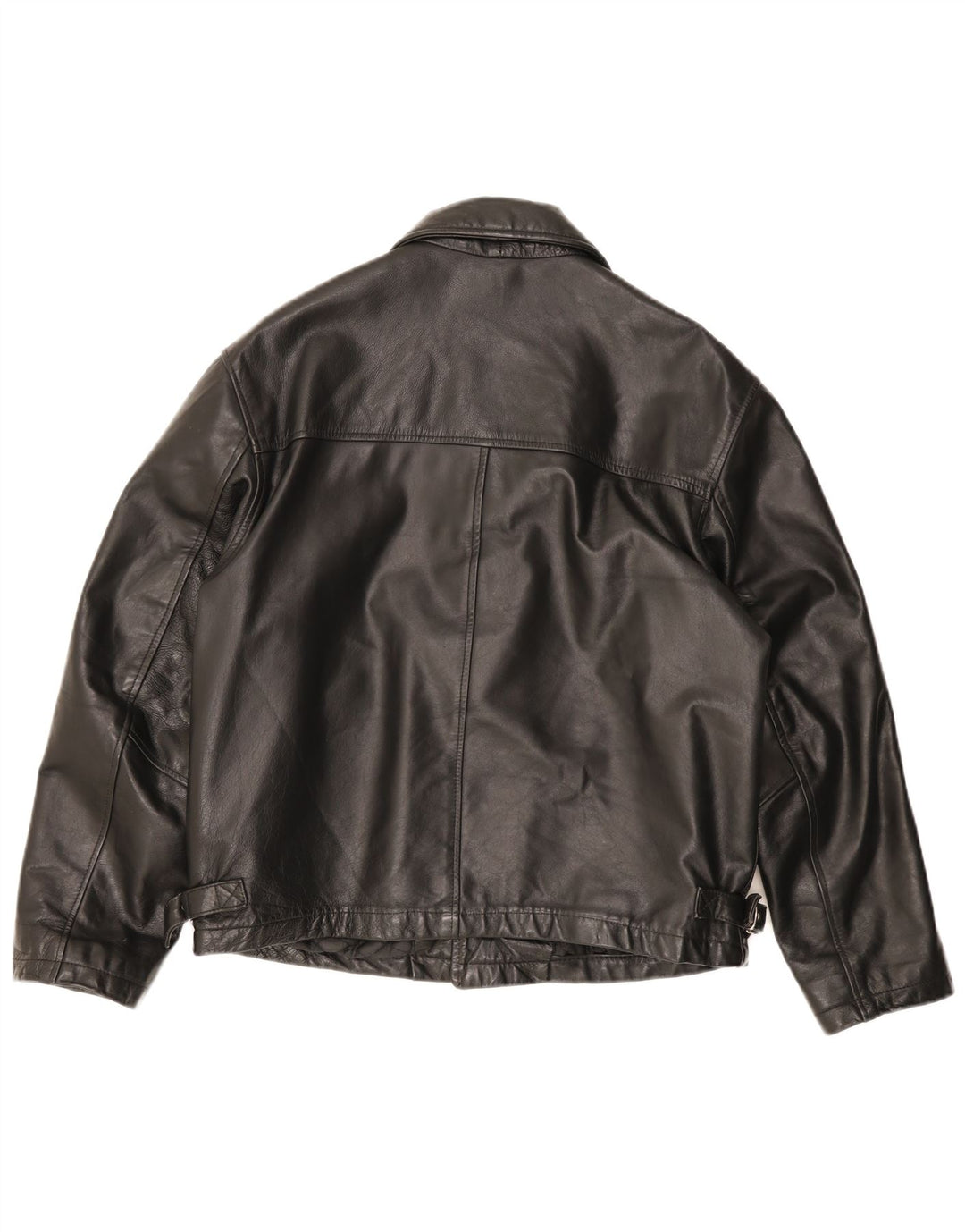 Vintage Mens Leather Jacket IT 50 Large Black Leather