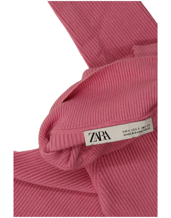 Zara Womens Jumper Dress UK 8 Small Pink Viscose