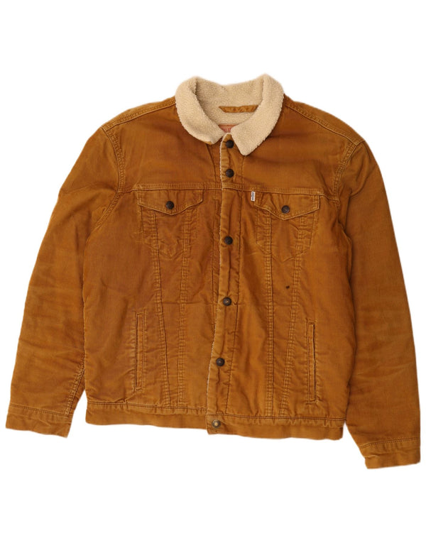 Levi's Mens Sherpa Corduroy Jacket UK 42 XL Brown Cotton