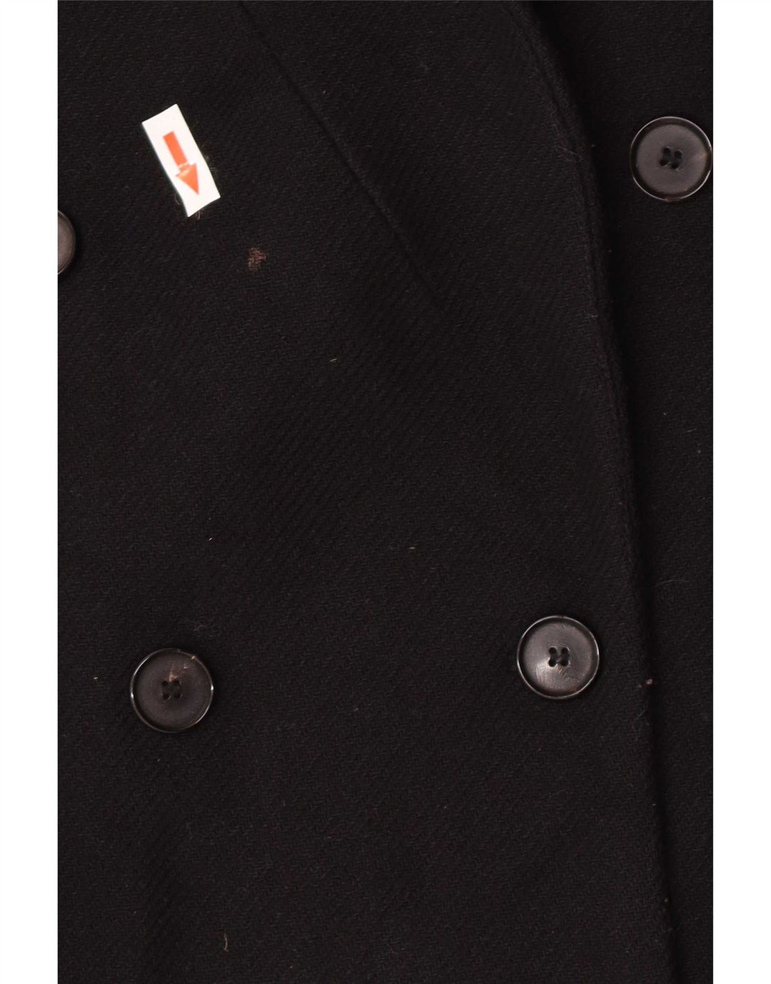 Zara Womens Double Breasted Coat UK 14 Medium Black Wool