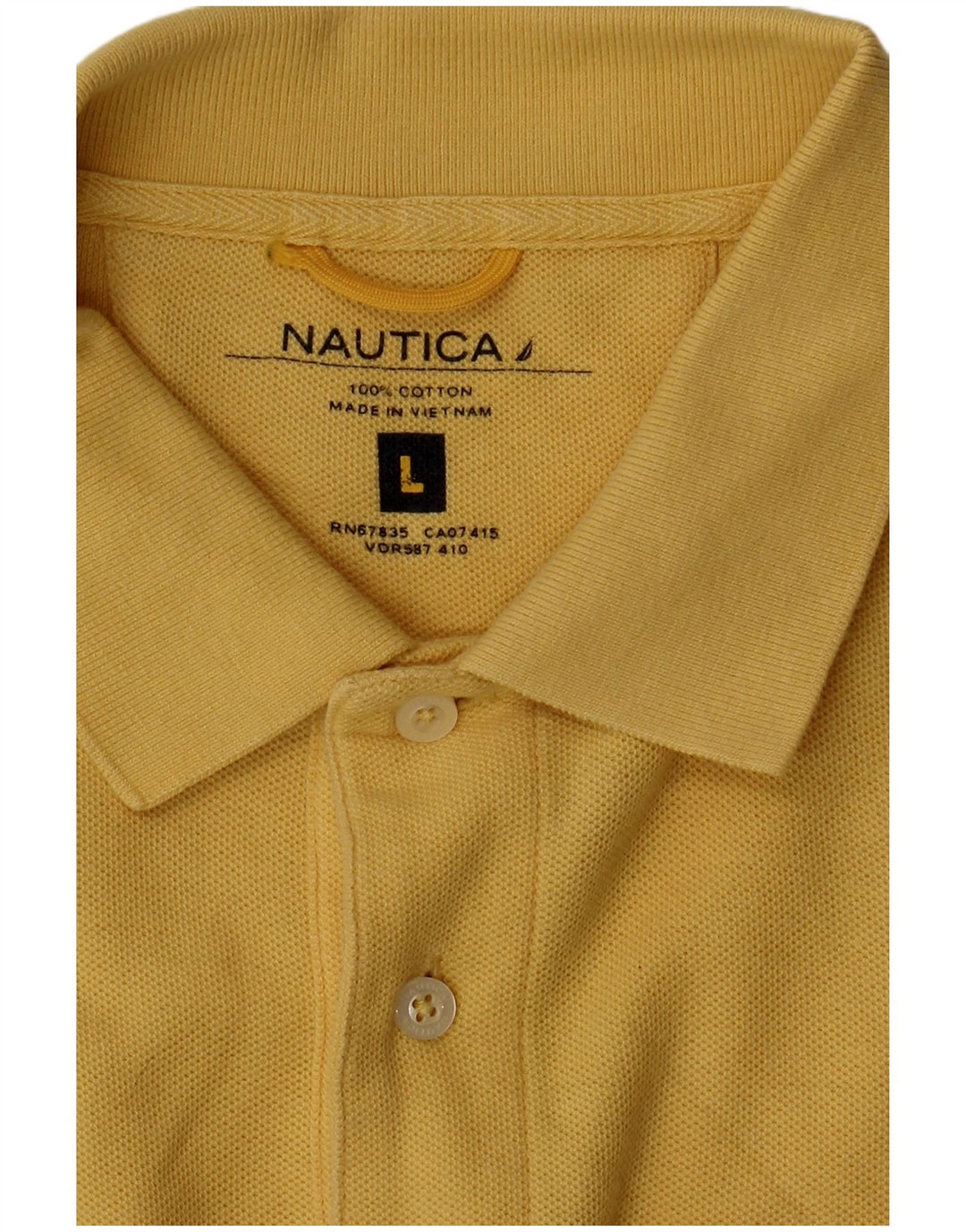 NAUTICA Mens Polo Shirt Large Yellow Cotton