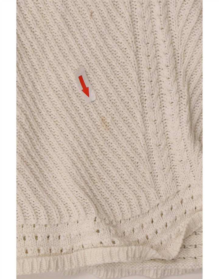 Marks & Spencer Womens Boat Neck Jumper Sweater UK 14 Medium Off White