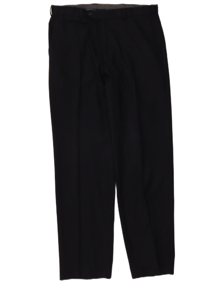 Marks & Spencer Mens Pegged Regular Fit Suit Trousers W34 L33 Navy Blue