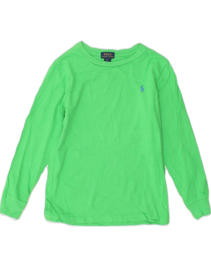 POLO RALPH LAUREN Boys Top Long Sleeve 6-7 Years Green Cotton | Vintage Polo Ralph Lauren | Thrift | Second-Hand Polo Ralph Lauren | Used Clothing | Messina Hembry 