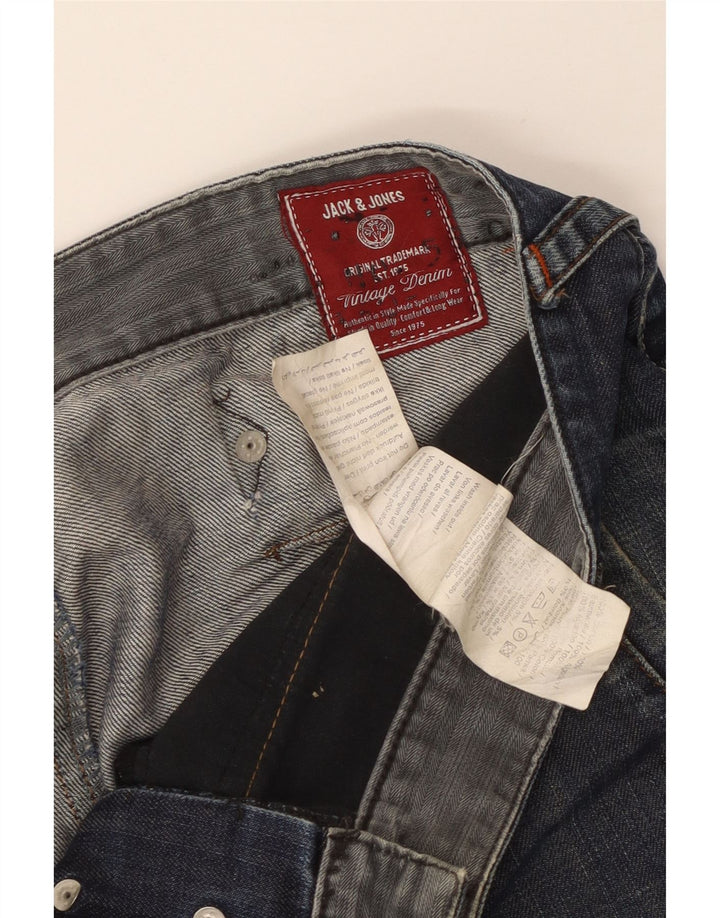 JACK & JONES Mens Straight Jeans W36 L29 Blue Cotton