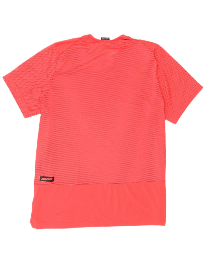 Nike Mens Dri Fit Standard Graphic T-Shirt Top Large Red Polyester
