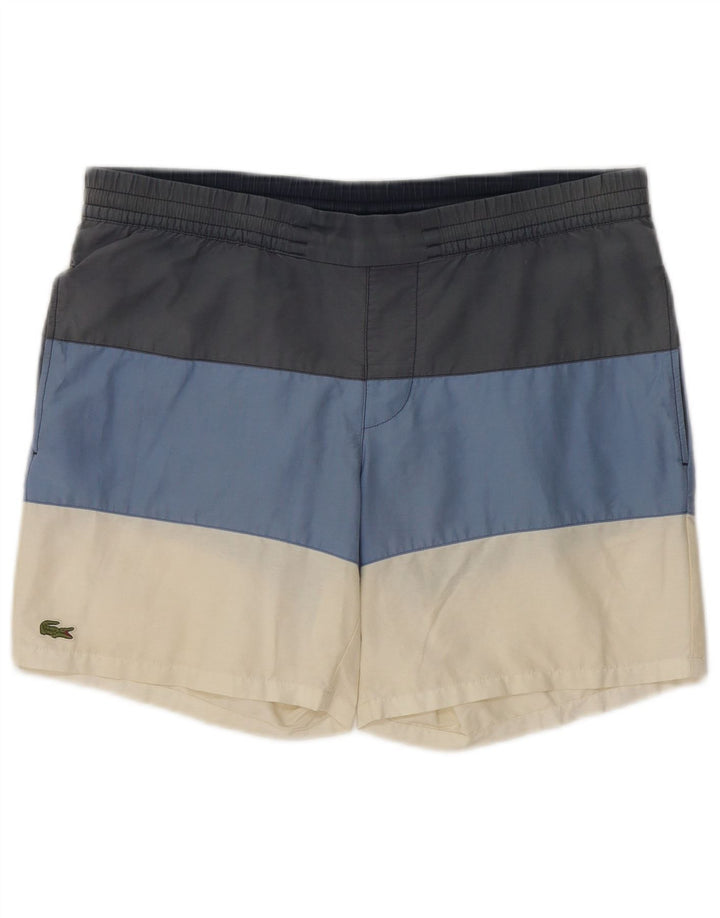Lacoste Mens Swimming Shorts Medium Multicoloured Colourblock Cotton