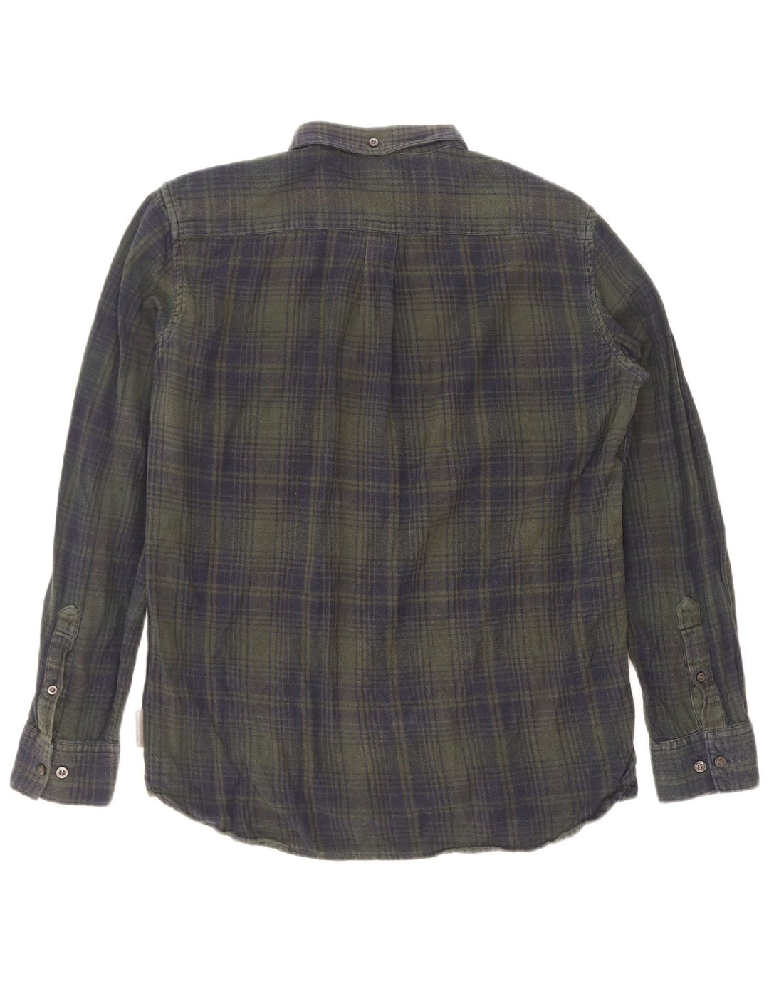 French Connection Mens Flannel Shirt Large Green Check Cotton