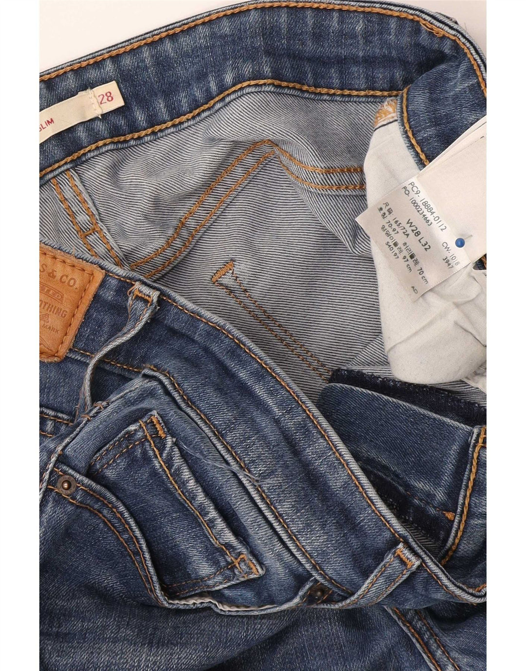 Levi's Womens 712 Slim Jeans W28 L32 Blue Lyocell