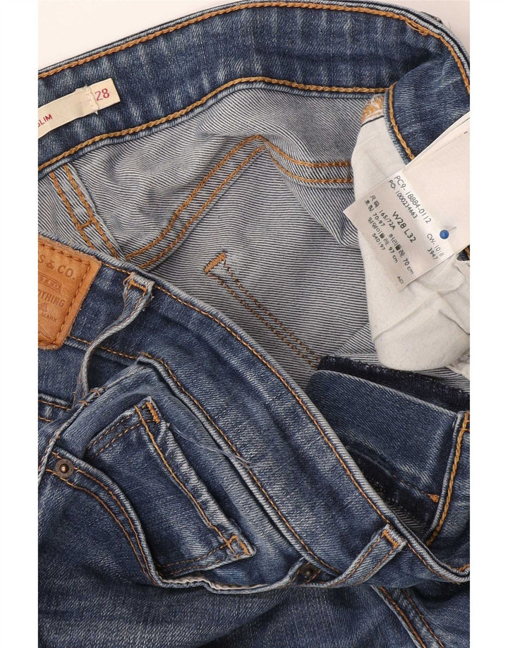 Levi's Womens 712 Slim Jeans W28 L32 Blue Lyocell