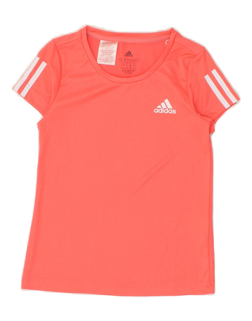 ADIDAS Girls T-Shirt Top 9-10 Years Pink Polyester | Vintage Adidas | Thrift | Second-Hand Adidas | Used Clothing | Messina Hembry 