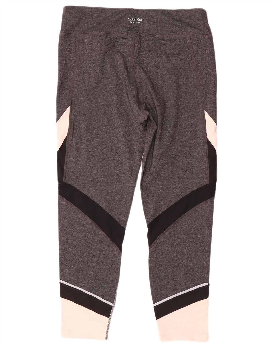Calvin Klein Womens Leggings UK 16 Large Grey Colourblock