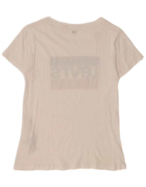 Levi's Womens Short Sleeve Regular Fit Graphic T-Shirt Top UK 8 Small White