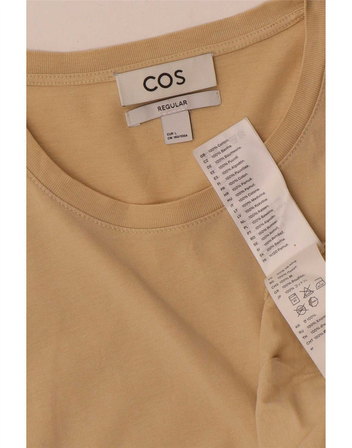 Cos Mens Regular T-Shirt Top Large Beige Cotton