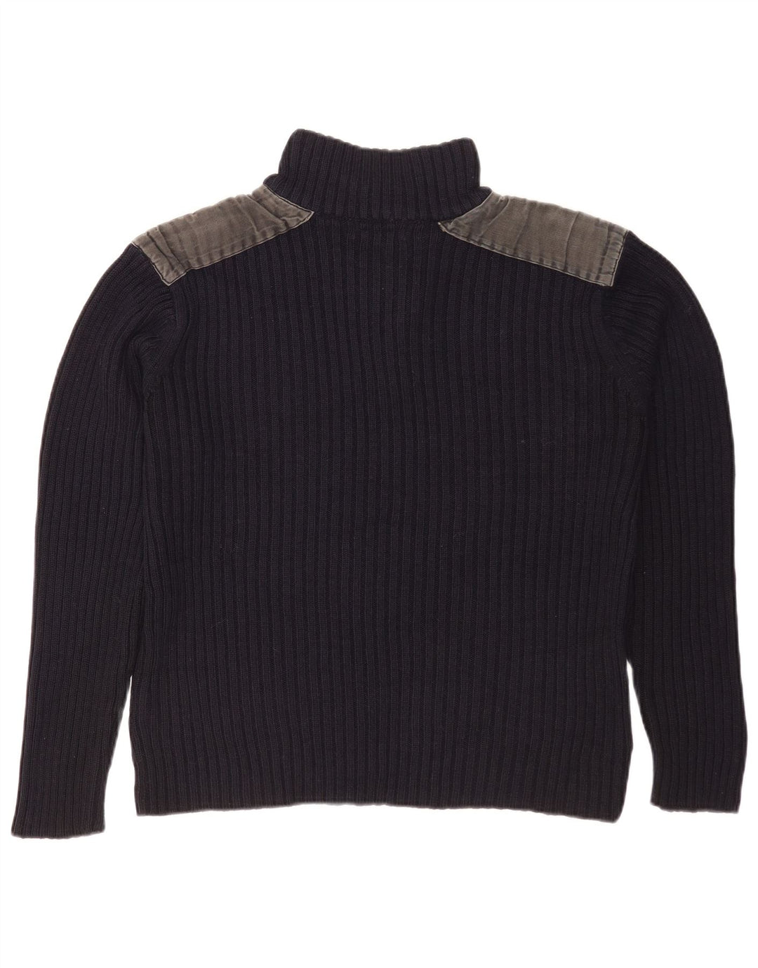 Pierre Cardin Mens Button Neck Jumper Sweater Small Navy Blue Colourblock