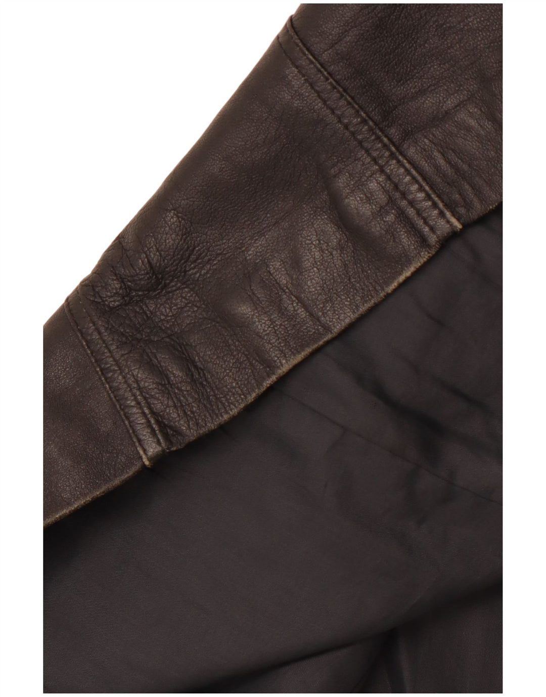 VINTAGE Womens Leather Coat IT 40 Small Black