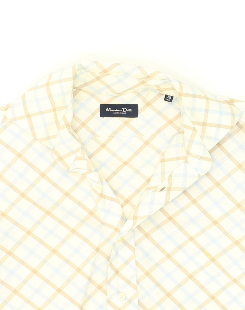 MASSIMO DUTTI Mens Shirt Size 40 Medium White Check Cotton | Vintage Massimo Dutti | Thrift | Second-Hand Massimo Dutti | Used Clothing | Messina Hembry 