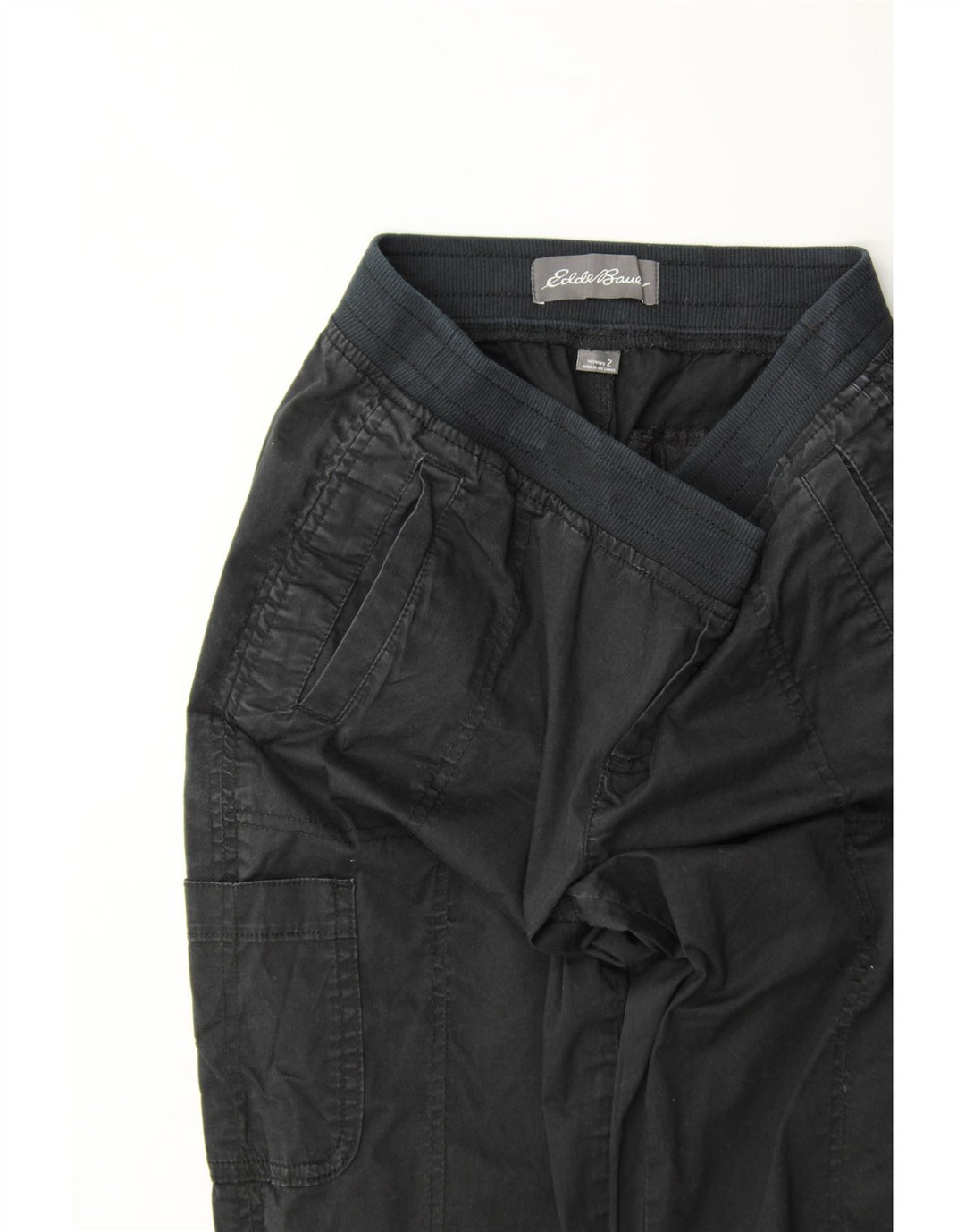 EDDIE BAUER Womens Joggers Cargo Trousers US 2 XS Black Cotton Vintage Eddie Bauer and Second-Hand Eddie Bauer from Messina Hembry 