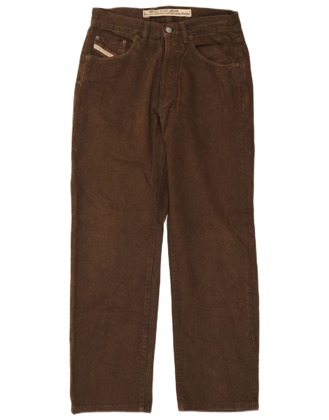 Diesel Mens Straight Jeans W32 L30 Brown Cotton