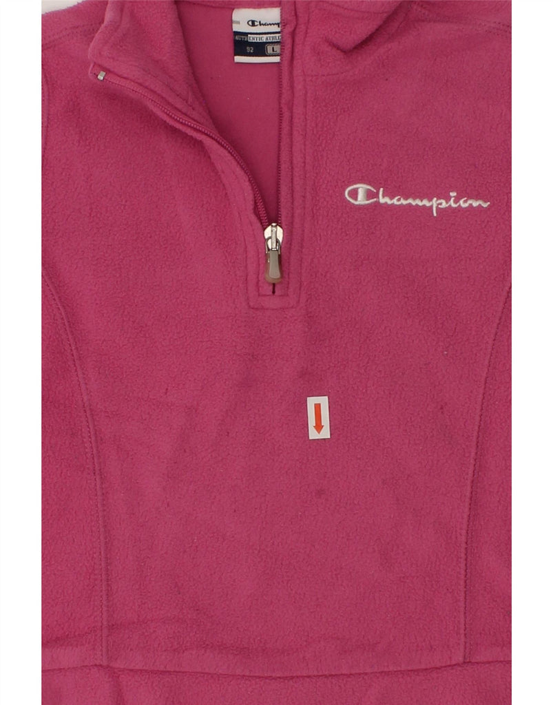 CHAMPION Baby Girls Zip Neck Fleece Jumper 18-24 Months Large  Pink | Vintage Champion | Thrift | Second-Hand Champion | Used Clothing | Messina Hembry 