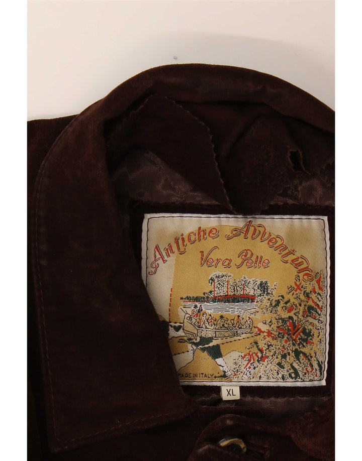 Vintage Mens Suede Jacket UK 42 XL Brown
