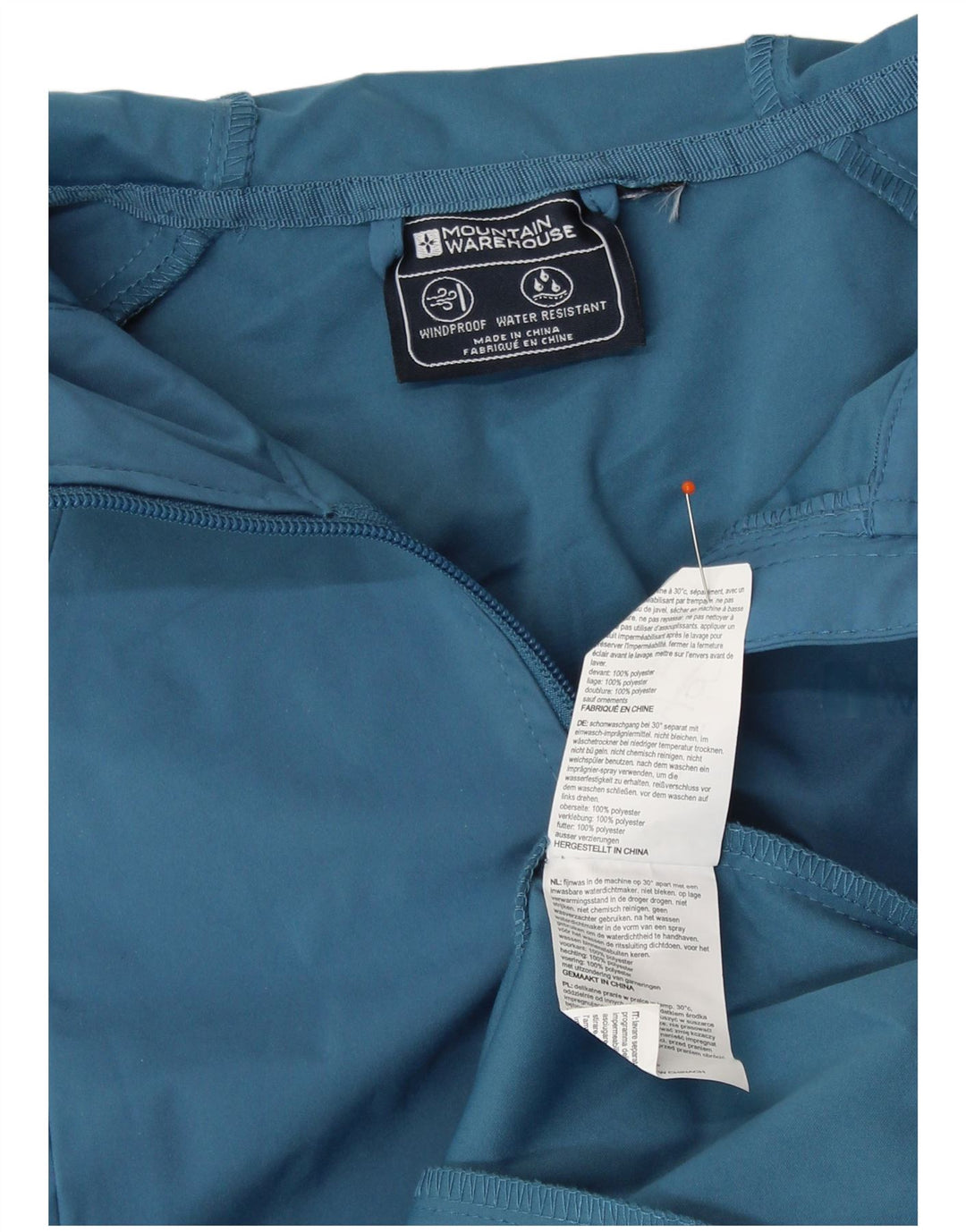 MOUNTAIN WAREHOUSE Womens Hooded Rain Jacket UK 6 XS Blue Polyester