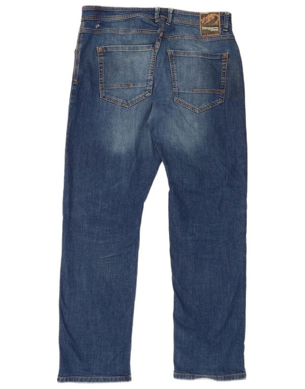Kangaroo Poo Mens Straight Jeans W36 L32 Blue Cotton