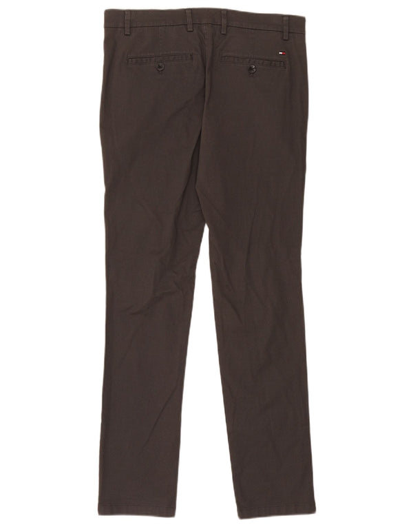 Tommy Hilfiger Mens Slim Chino Trousers W30 L30 Brown Cotton