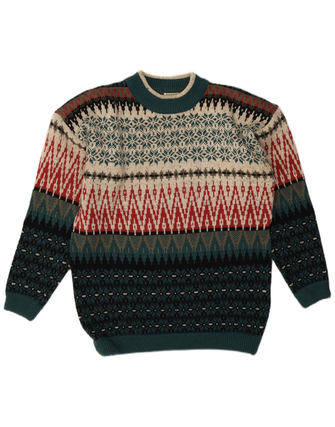 Esprit Womens Crew Neck Jumper Sweater EU 40 Medium Multicoloured Fair Isle