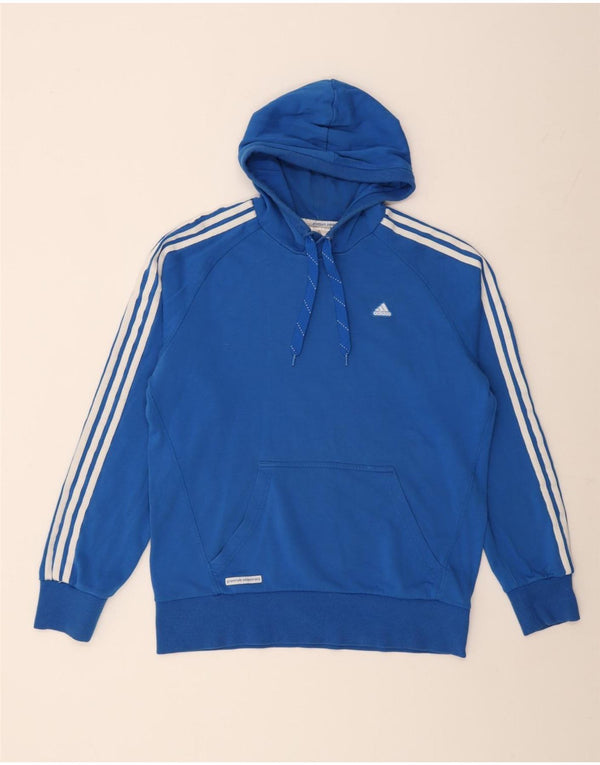 Adidas Mens Hoodie Jumper Large Blue Cotton