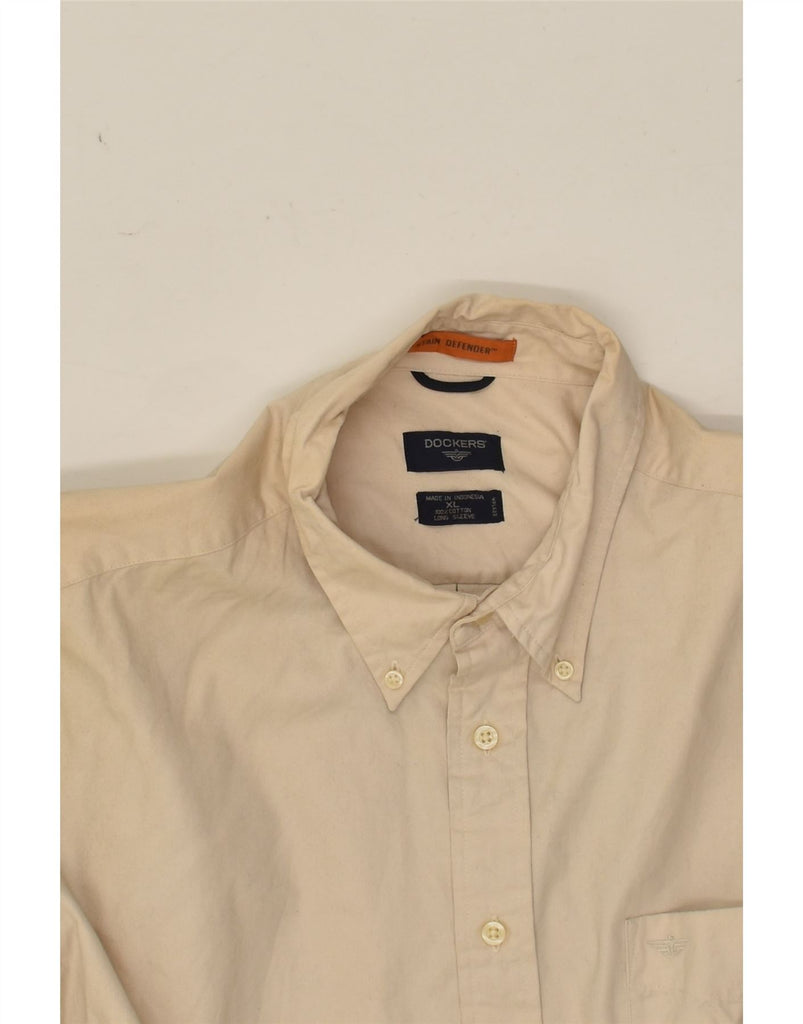 DOCKERS Mens Shirt XL Beige Cotton | Vintage Dockers | Thrift | Second-Hand Dockers | Used Clothing | Messina Hembry 