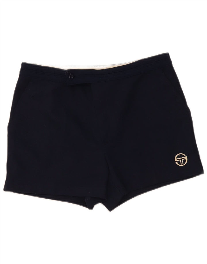 Sergio Tacchini Womens Casual Shorts IT 50 XL W34 Navy Blue Polyester