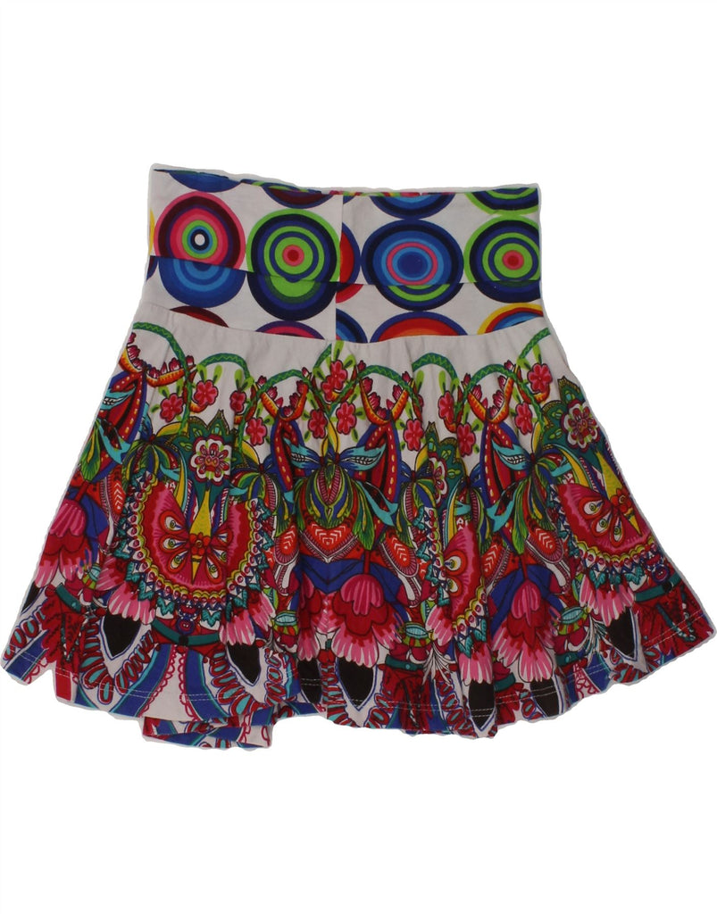 DESIGUAL Girls A-Line Skirt 7-8 Years W22  Multicoloured Floral Cotton | Vintage Desigual | Thrift | Second-Hand Desigual | Used Clothing | Messina Hembry 