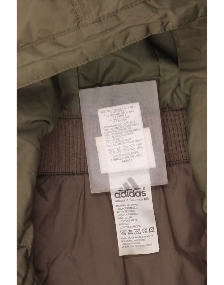 Adidas Boys Hooded Windbreaker Jacket 15-16 Years Khaki Polyamide